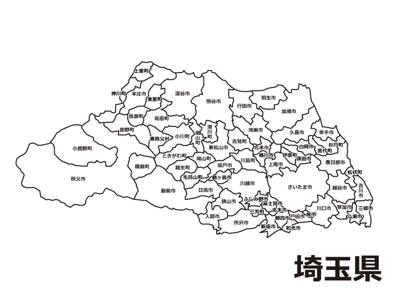 埼玉県の地図です。
